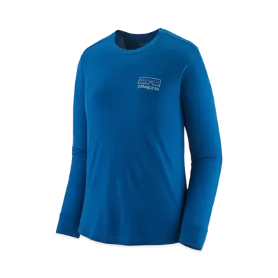 Patagonia Women's Longsleep Capilene Cool Merino Blend Graphic Shirt "Endless Blue"