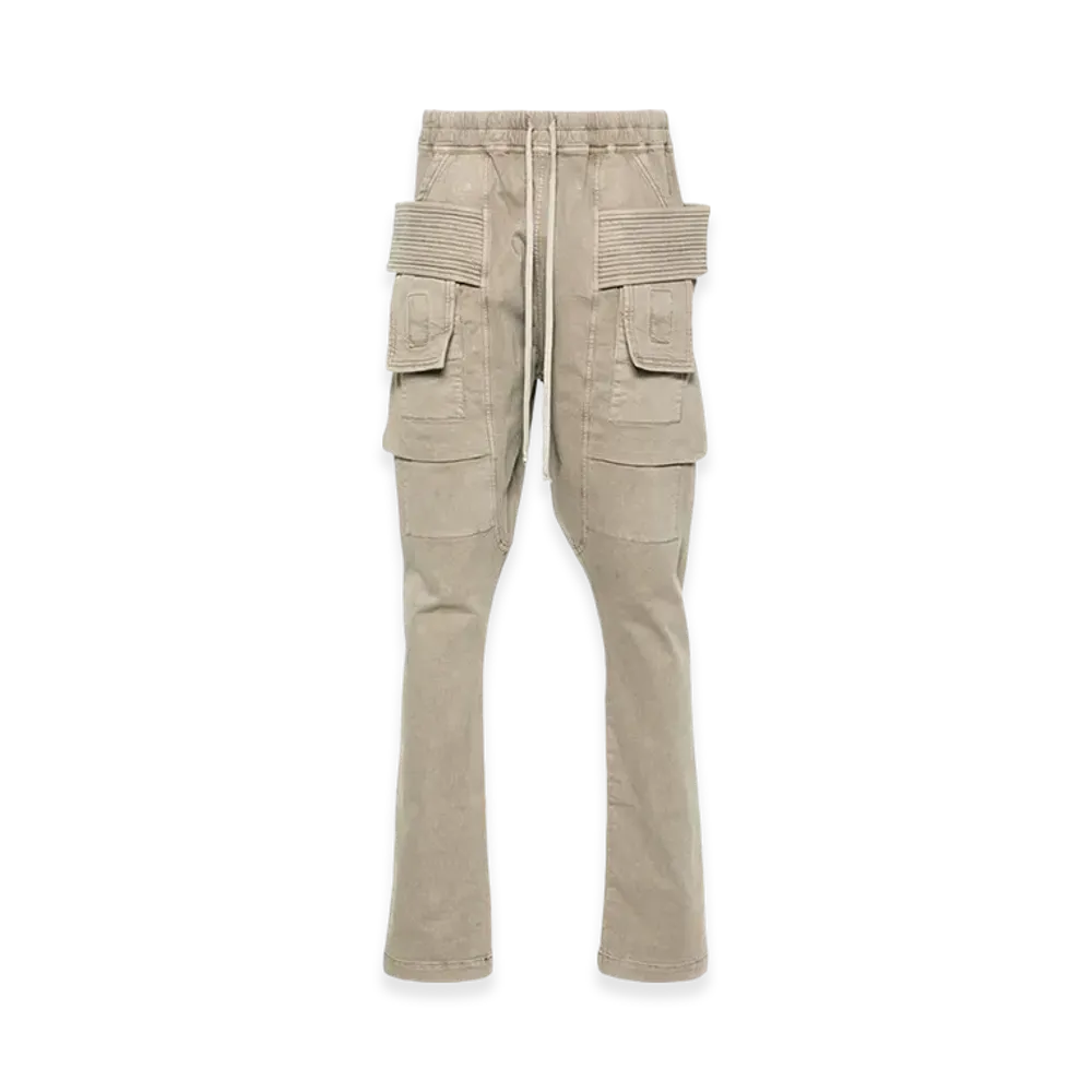 Rick Owens DRKSHDW Lido Creatch Cargo Drawstring Pants in Stretch Denim "Pearl"