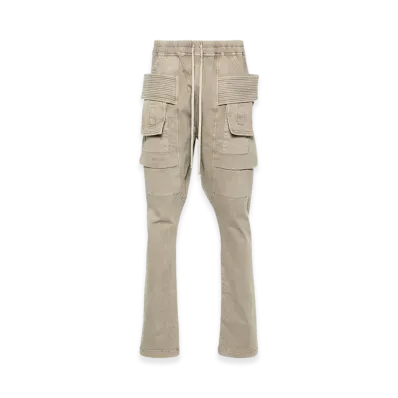 Rick Owens DRKSHDW Lido Creatch Cargo Drawstring Pants in Stretch Denim "Pearl"