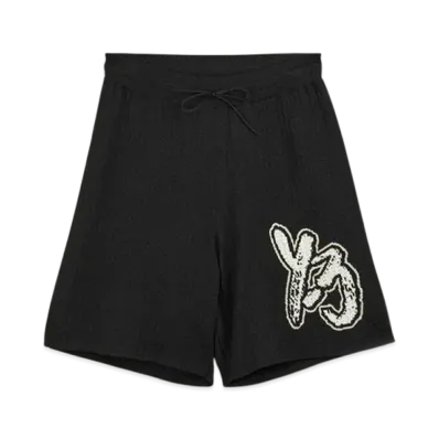 Y-3 Brush Logo Knit Short Pants "Black"