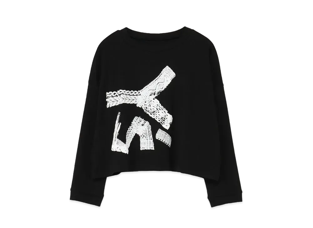 Yohji Yamamoto Y's SMOOTH KNIT Y's FOAM PRINT BAGGY PULLOVER "Black"