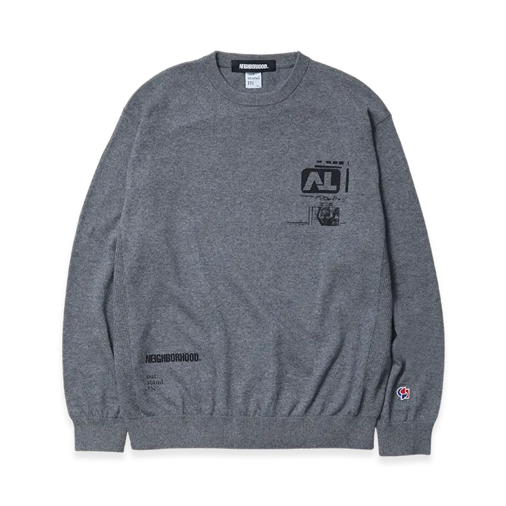 NEIGHBORHOOD x out stand IN Crewneck Sweater "Gray"