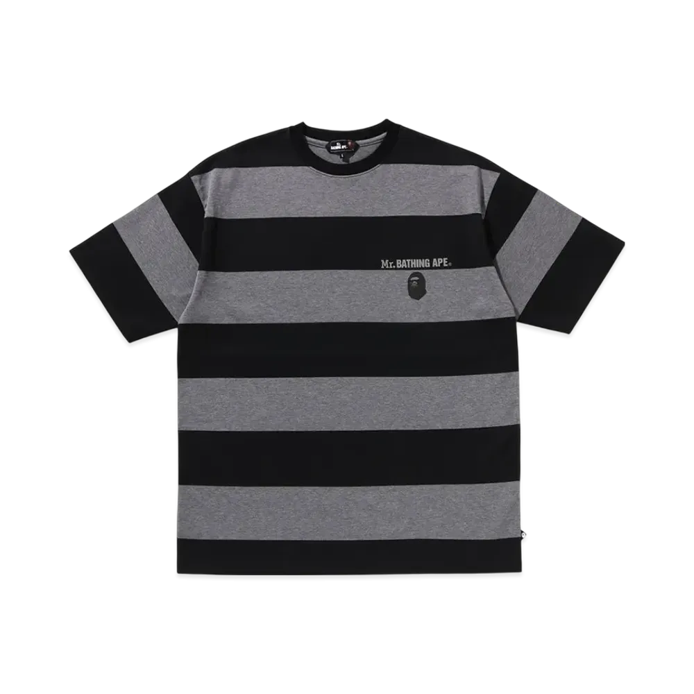 A BATHING APE Stripe Print Tee #4 "Black"