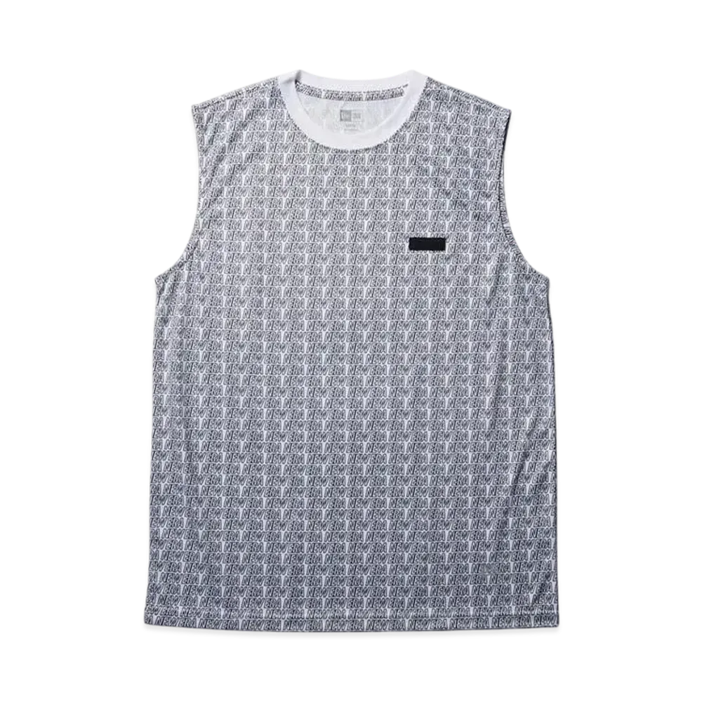 NEW ERA Performance Apparel Short Sleeve Tech Tank Top Allover Regular Fit "White"