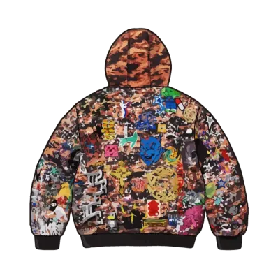 Supreme AOI Embroidered Hooded Work Jacket "Flames"