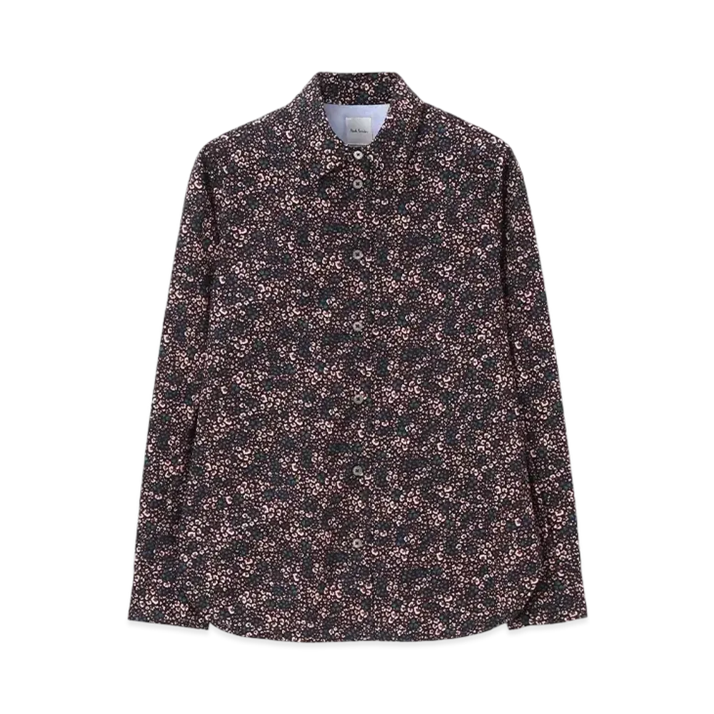 Paul Smith Women's Animal Print Long Sleeve Shirt "Black"