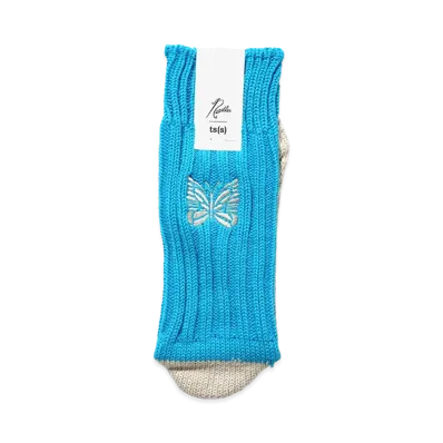 NEEDLES x ts(s) Unpaired Cotton Rib Sock "Blue"