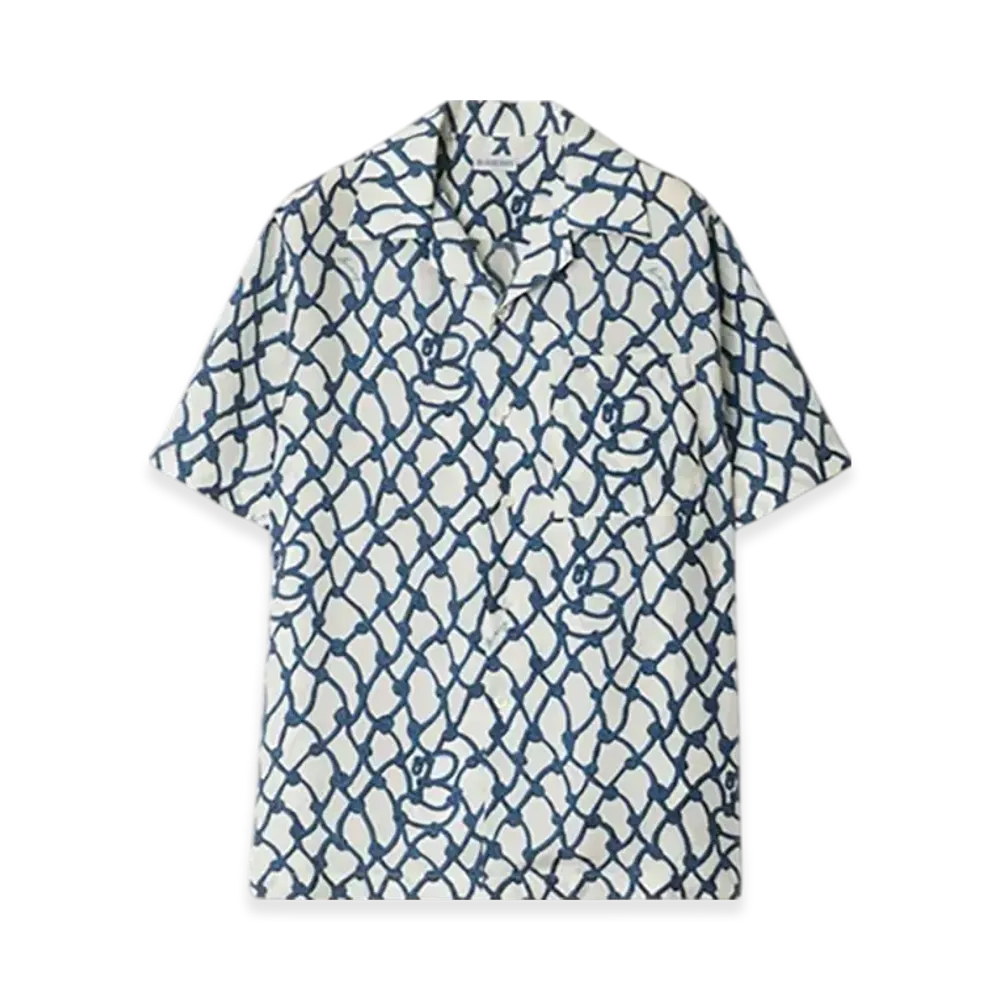 Burberry Regular Fit Knot Silk Shirt "Pool"