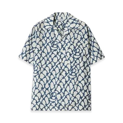 Burberry Regular Fit Knot Silk Shirt "Pool"