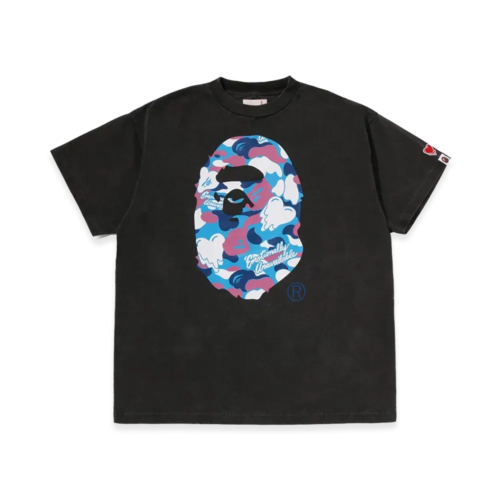 A BATHING APE x EMOTIONALLY UNAVAILABLE Ape Head Tee "Black"