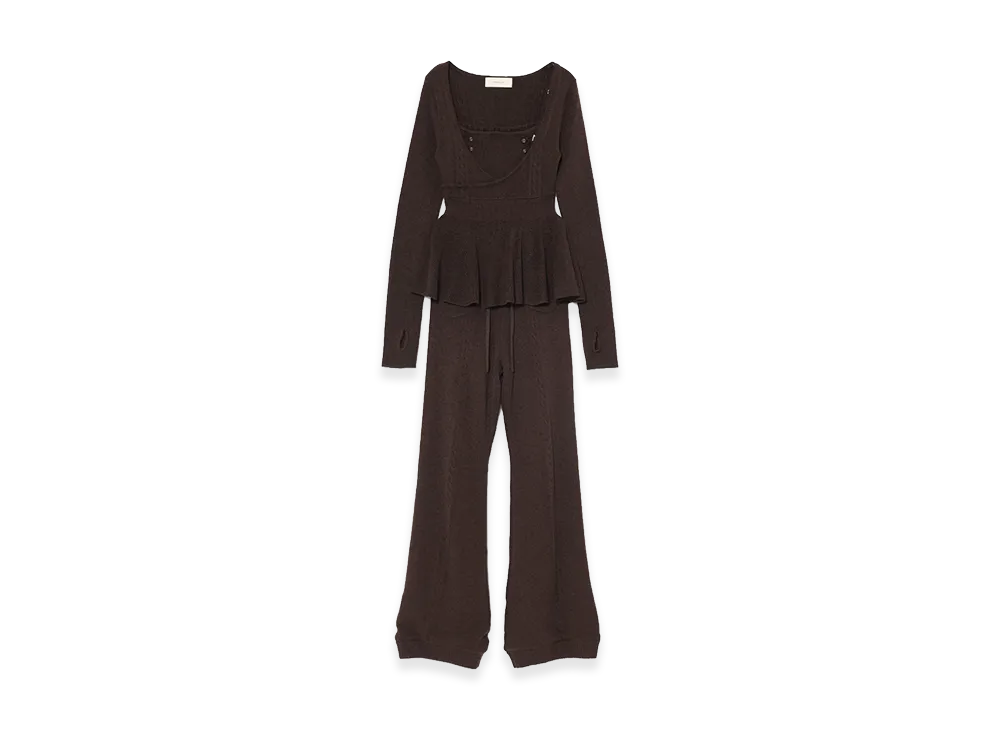 ANDMARY Women's Lona Peplum Pants Set Up "Brown"