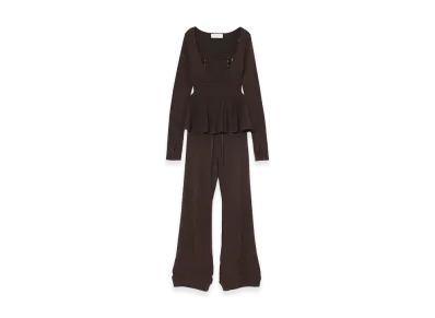 ANDMARY Women's Lona Peplum Pants Set Up "Brown"