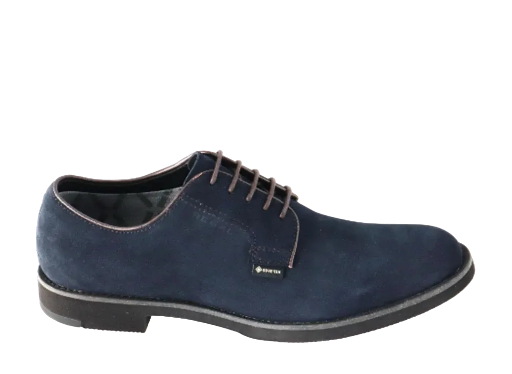 REGAL Plain Toe Calf Leather Suede "Navy/Dark Brown" 50ALBB EE