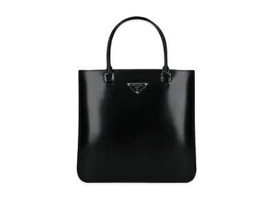 PRADA Brushed Leather Tote Bag "Black"