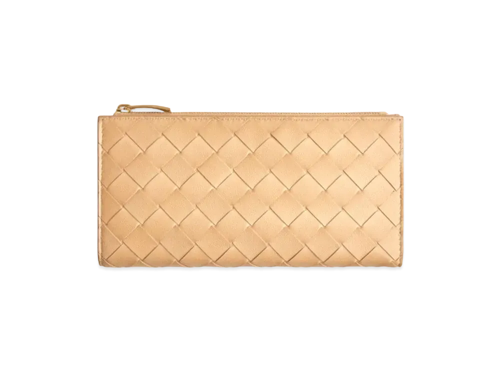 Bottega Veneta Bifold Zipped Wallet "Almond"