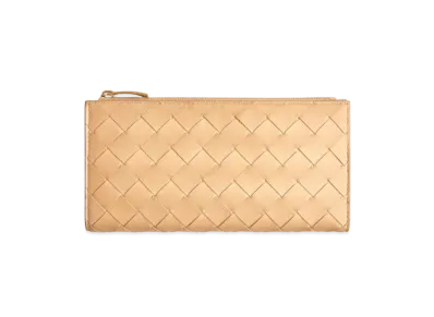 Bottega Veneta Bifold Zipped Wallet "Almond"