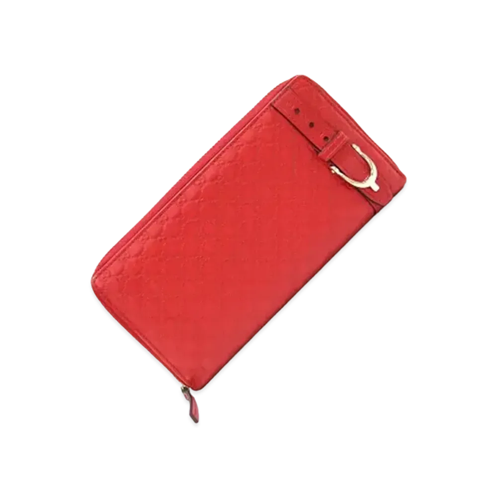 GUCCI Round Zipper Gucci Nice Micro Guccissima "Red"
