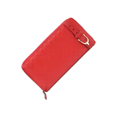 GUCCI Round Zipper Gucci Nice Micro Guccissima "Red"