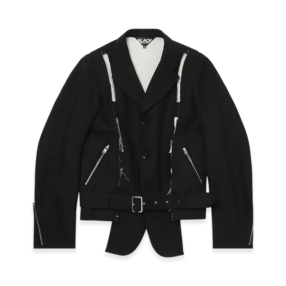 BLACK COMME des GARCONS Cut-Out Riders Jacket "Black"