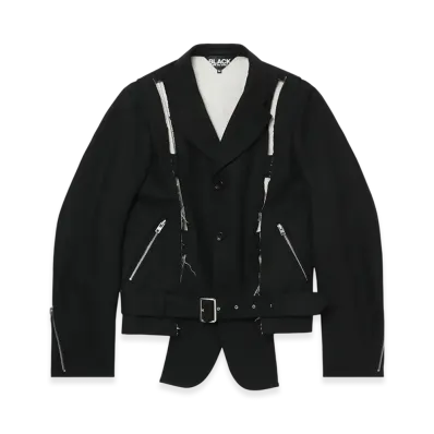 BLACK COMME des GARCONS Cut-Out Riders Jacket "Black"