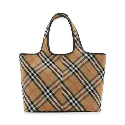 Burberry Women's Medium Check Tote "Beige"