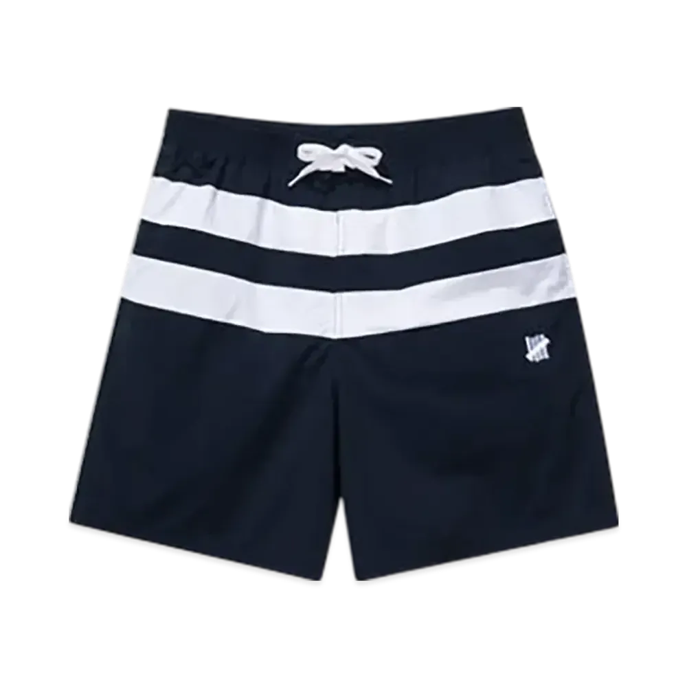 UNDEFEATED Striped Swim Short "Navy"