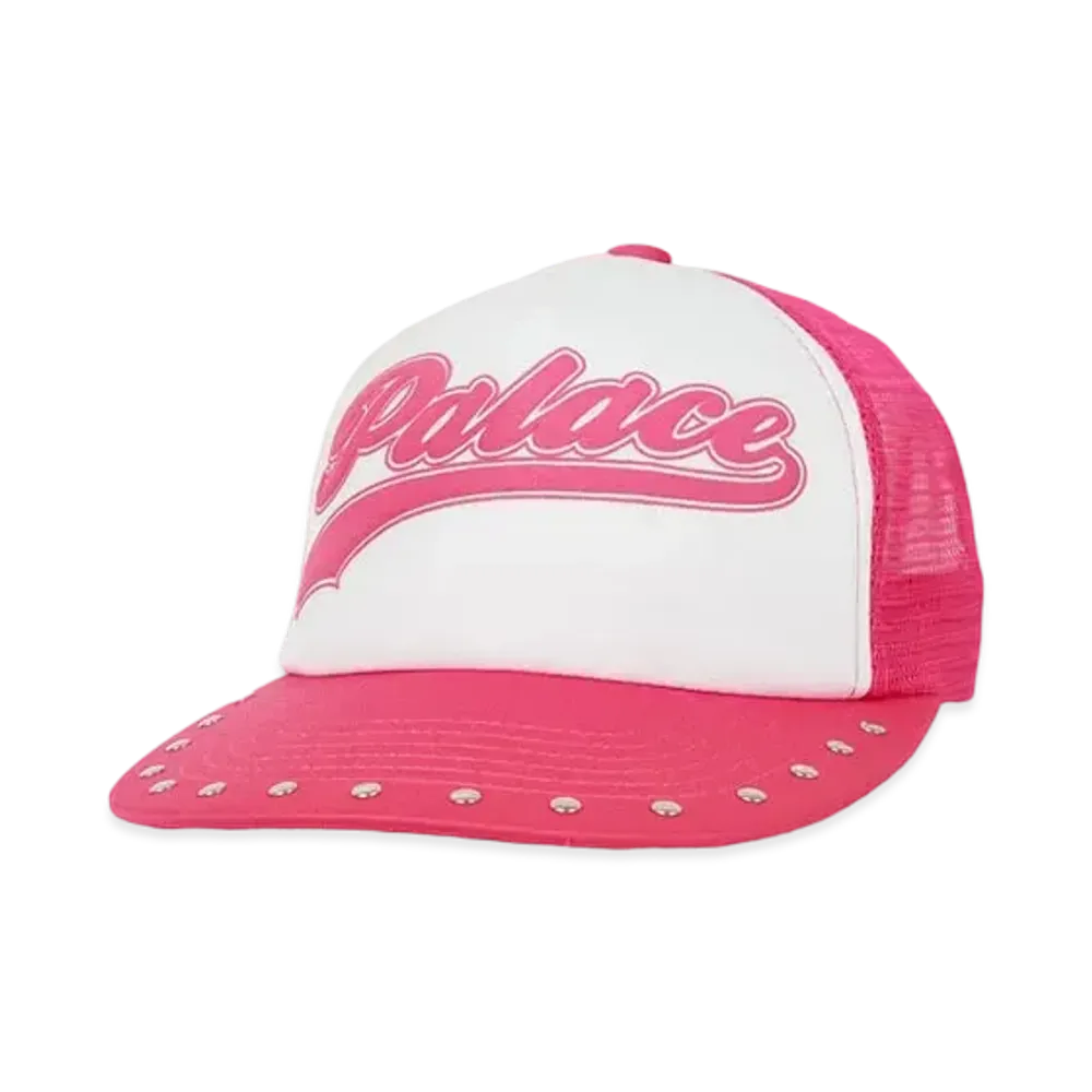 PALACE SCRIPT MESH BACK 5-PANEL "Pink"