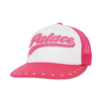 PALACE SCRIPT MESH BACK 5-PANEL "Pink"
