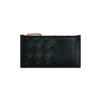 Bottega Veneta Zipped Card Holder "Black"