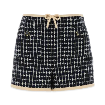 Valentino Women's Embroidered Tweed Shorts "Checked"