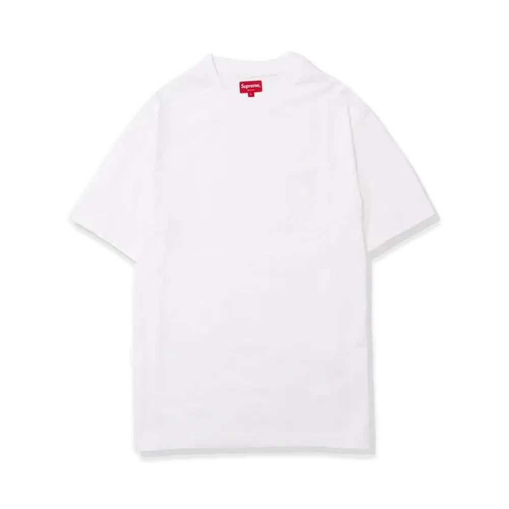 Supreme Laser Cut S Logo Pocket Tee "White"