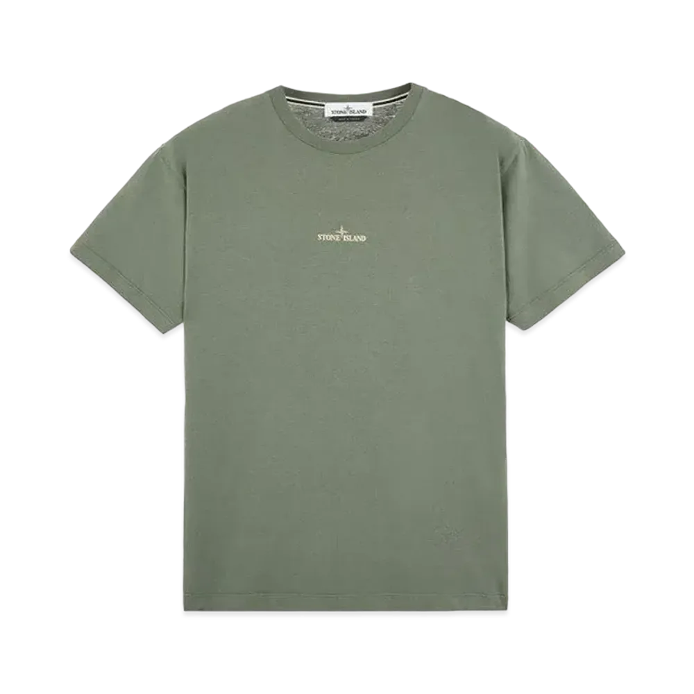 Stone Island 2NS83 COTTON JERSEY, 'MIXED MEDIA TWO' PRINT_SLIM FIT "Sage Green"