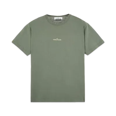 Stone Island 2NS83 COTTON JERSEY, 'MIXED MEDIA TWO' PRINT_SLIM FIT "Sage Green"