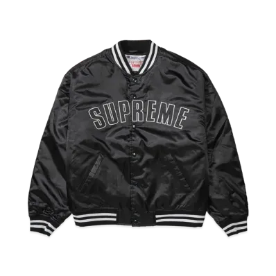 Supreme x Champion Satin Varsity Jacket "Black"