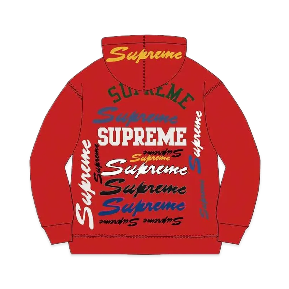 Supreme Multi Logo Hooded Sweatshirt "Red"