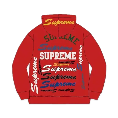 Supreme Multi Logo Hooded Sweatshirt "Red"