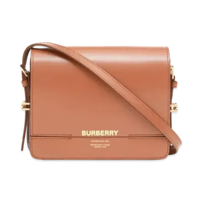Burberry Small Two Tone Leather Grace Bag "Malt Brown/Black"