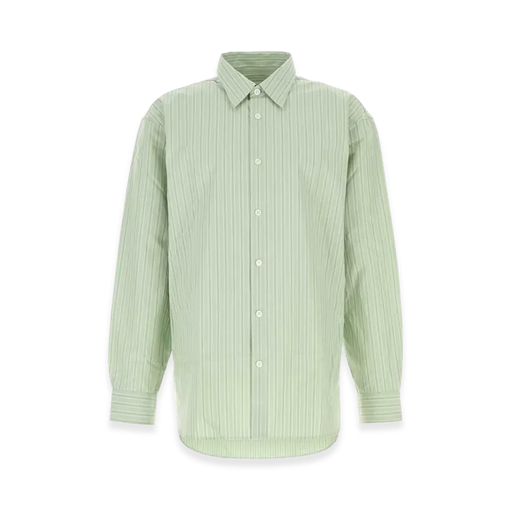 DRIES VAN NOTEN Embroidered Poplin Croom Shirt "Green"