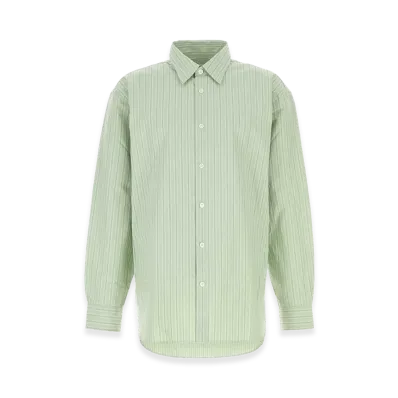 DRIES VAN NOTEN Embroidered Poplin Croom Shirt "Green"