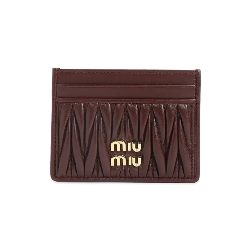 MIU MIU Women's Matelasse Nappa Cardholder "Bordeaux"