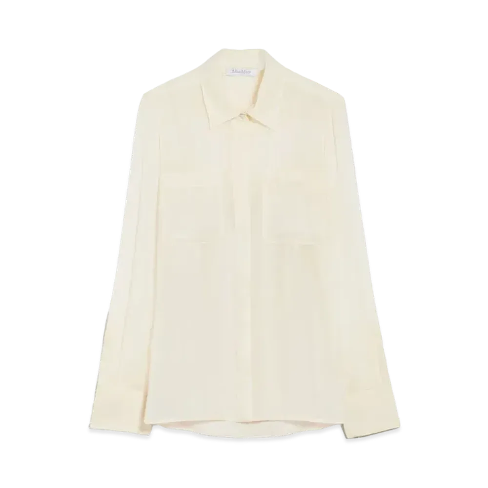 Max Mara Vongola Pure Silk Georgette Shirt "Ivory"