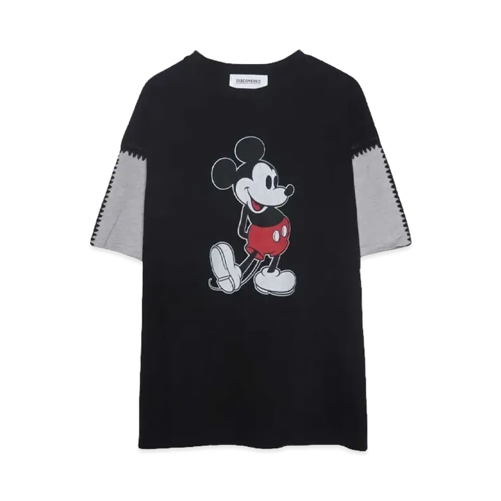 DISCOVERED < Mickey >Shell Stitch Sweat Exclusive "BLACK / LIGHT GRAY"