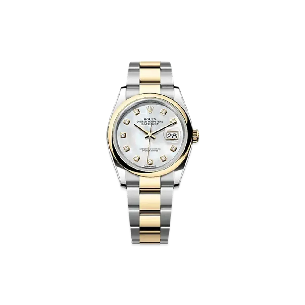 ROLEX Datejust 36 Oystersteel & Yellow Gold "White"