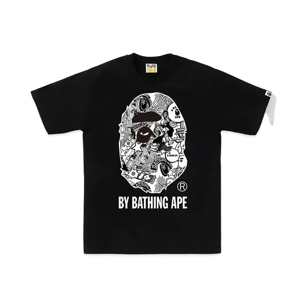 A BATHING APE Comic Art By Bathing Ape Tee "Black"