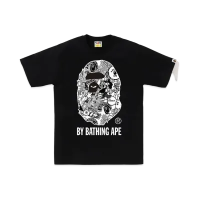 A BATHING APE Comic Art By Bathing Ape Tee "Black"