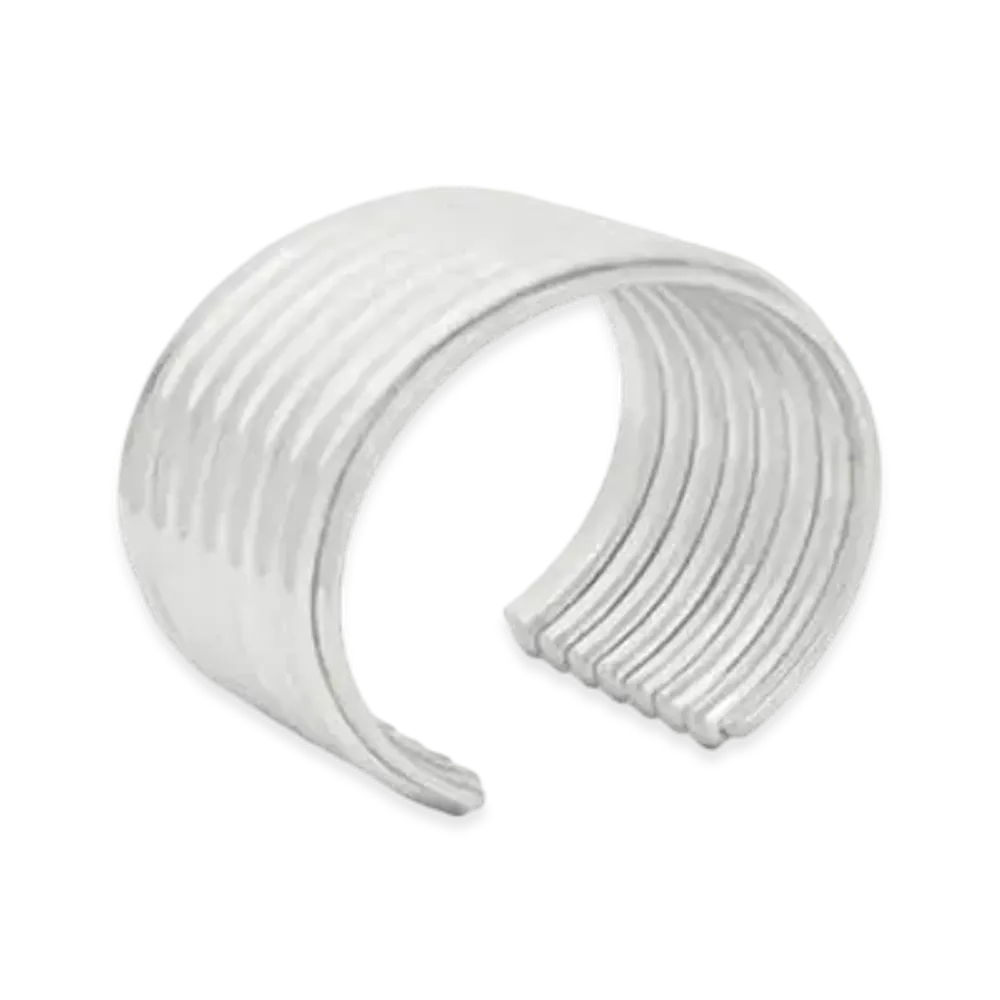 Saint Laurent Deco Cuff in Metal "Shiny Silver"