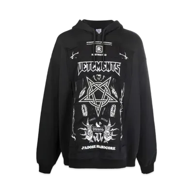 VETEMENTS J'Adore Hardcore Patchwork Parker "Black"