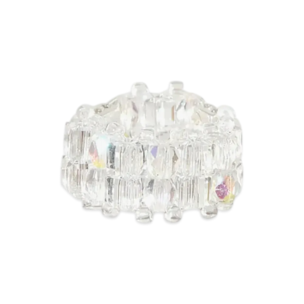 NEEDLES Crystal Beads Double Row Ring "White"