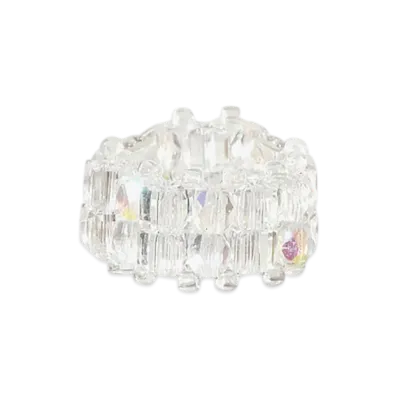 NEEDLES Crystal Beads Double Row Ring "White"