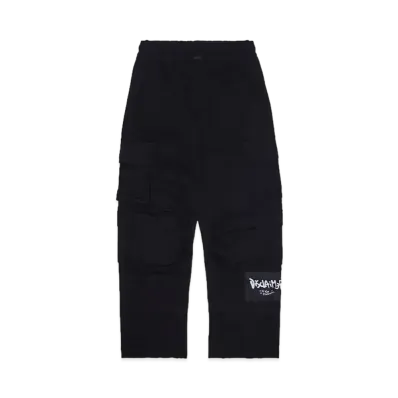 DISCLAIMER DIS PATALONE UOMO IN GABARDINE "NERO"